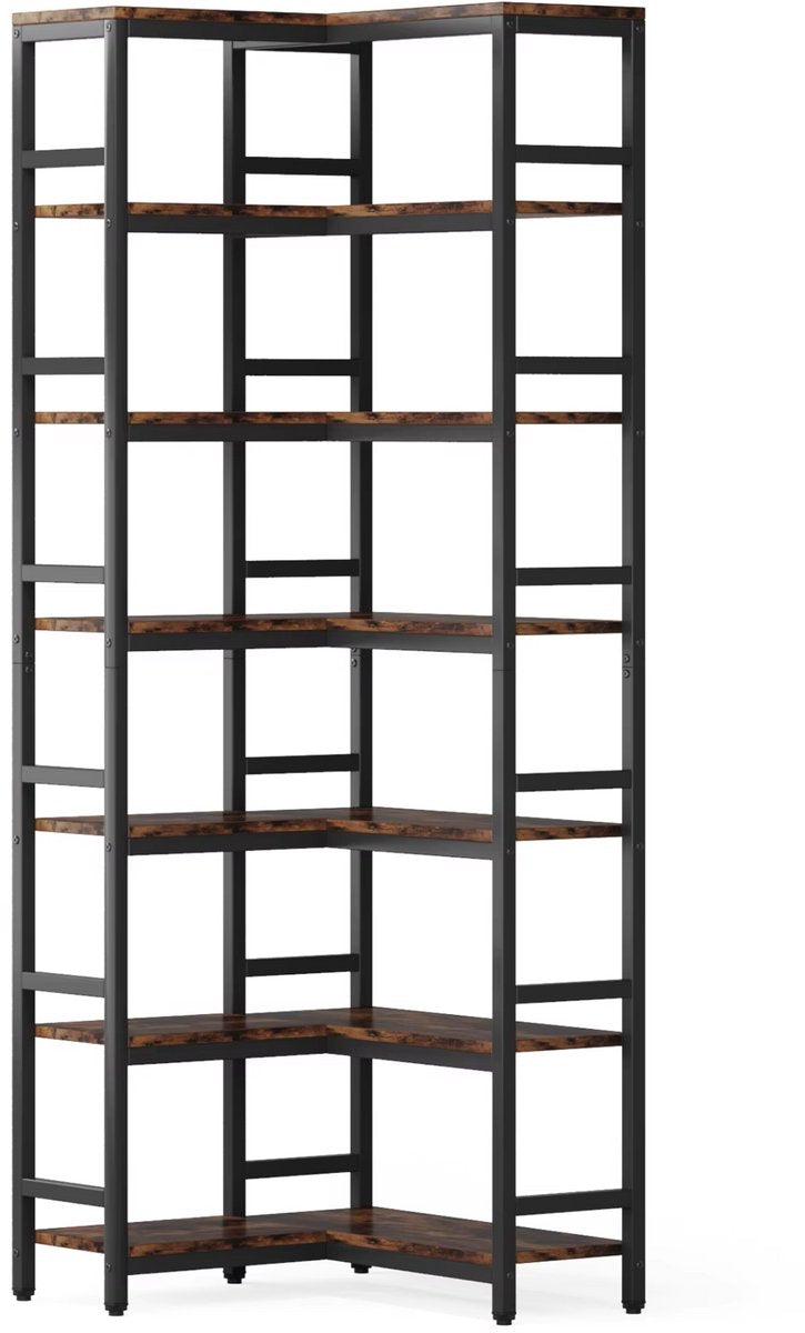7-laags Boekenkast - Boekenplank - Boekenkast - Wandplank - Boekenrek - Voor opslag en display - Chocolade