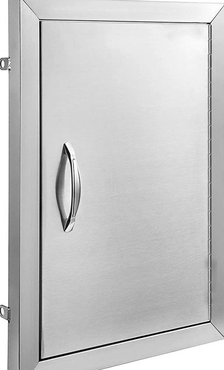 Tuinkastdeur RVS - Indoor/Outdoor - BBQ Kastdeur - Duurzaam - Met Magneetblok