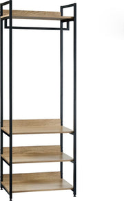 Garderoberek - Kledingrek - Kledingkast - Kledingrek Hout - Garderoberek met Rail - Kapstok - 56x36x170 cm