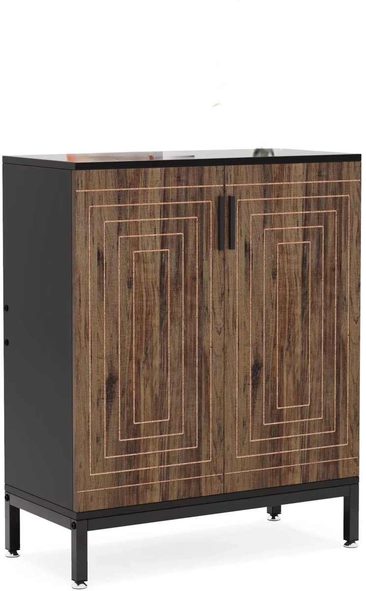 Schoenenkast deluxe - Met deuren - Bruin - 20 paar - Schoenenrek - 80m - 6 laags - Opbergkast