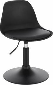 Mini Barkruk Diva - Zwart - Set van 1 - Kleine ronde kruk - Keuken - Barstoel - Kunstleer - Verstelbaar in hoogte - Zithoogte 37-49cm