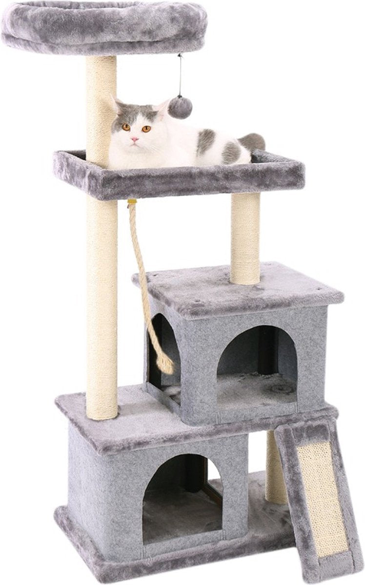 Happyment® Luxe Krabpaal voor Katten - Zachte Kattenmand hangmat - Grijs - Kattenspeelgoed - Geschikt voor kleine kittens - Black friday