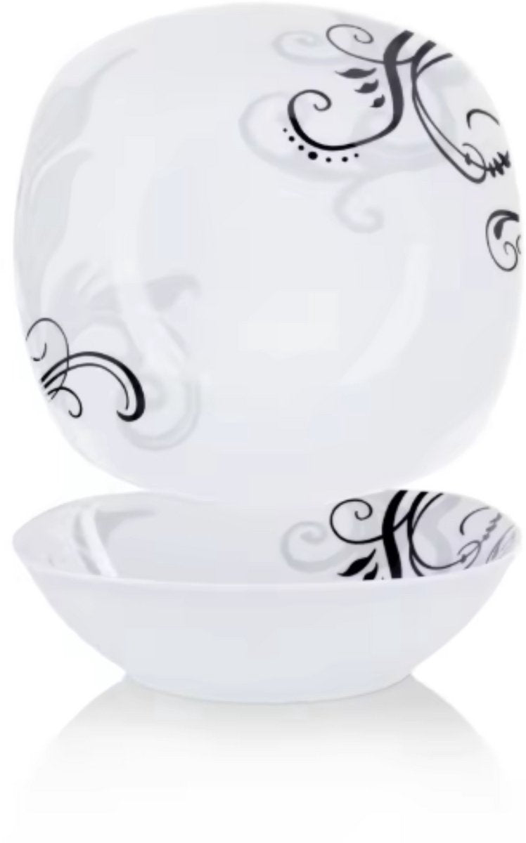 Cavallo Serviesset - 2 delig - 6 persoons - Wit - Dinerborden - Bordenset - Diepe borden - Ontbijtborden - Servies - Keukenservies