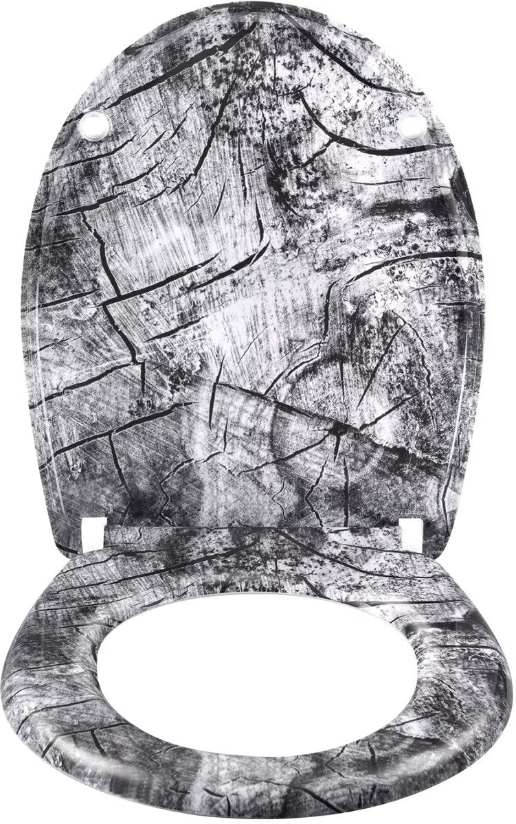 Antibacteriële Toiletbril Woody - Met Softclose - Universeel - Toiletbrillen met print - WC Bril - Toiletzitting