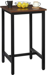 Bartafel - Donkerbruin - Hout en metaal - Vierkant - 60x60x100cm