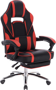 Happyment Gamestoel Manchester - leer - Met rugleuning en armleuning - In hoogte verstelbaar - Ergonomisch - Rood