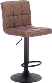 Barkruk - Bruin - Ergonomisch - Rugleuning - Zithoogte 60-82cm - Keuken