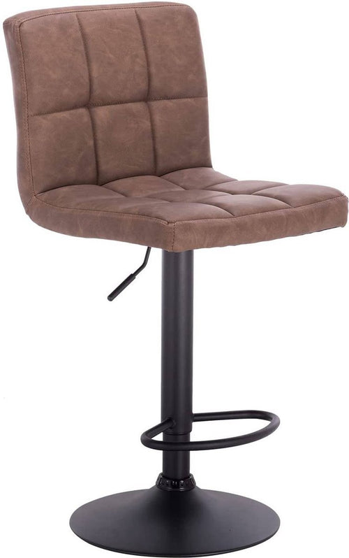 Barkruk - Bruin - Ergonomisch - Rugleuning - Zithoogte 60-82cm - Keuken