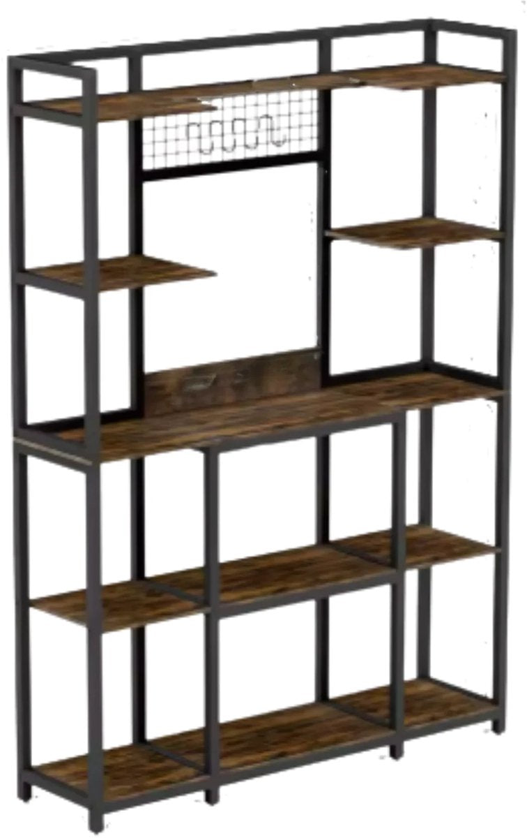 Keukenrek XL - Magnetronrek - Keukenkast staand - Voor keuken & eetkamer - Haken en planken