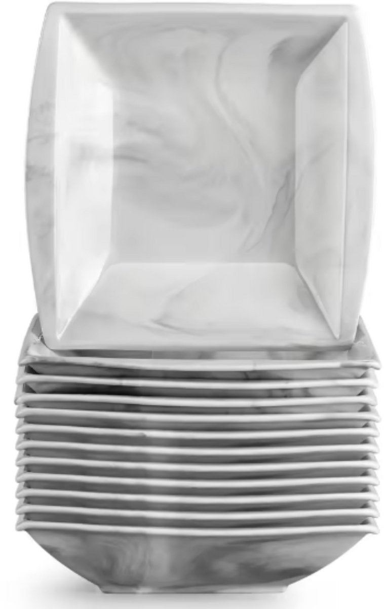 Imperial Ontbijtborden – 12 delig – Marmerlook Keramisch – Dinerborden – Breakfast Plates