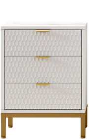 Nachtkastje - Bijzettafel - Voor slaapkamer - met opbergruimte - Wit - 65,5 cm hoog × 50 cm breed × 40 cm diep
