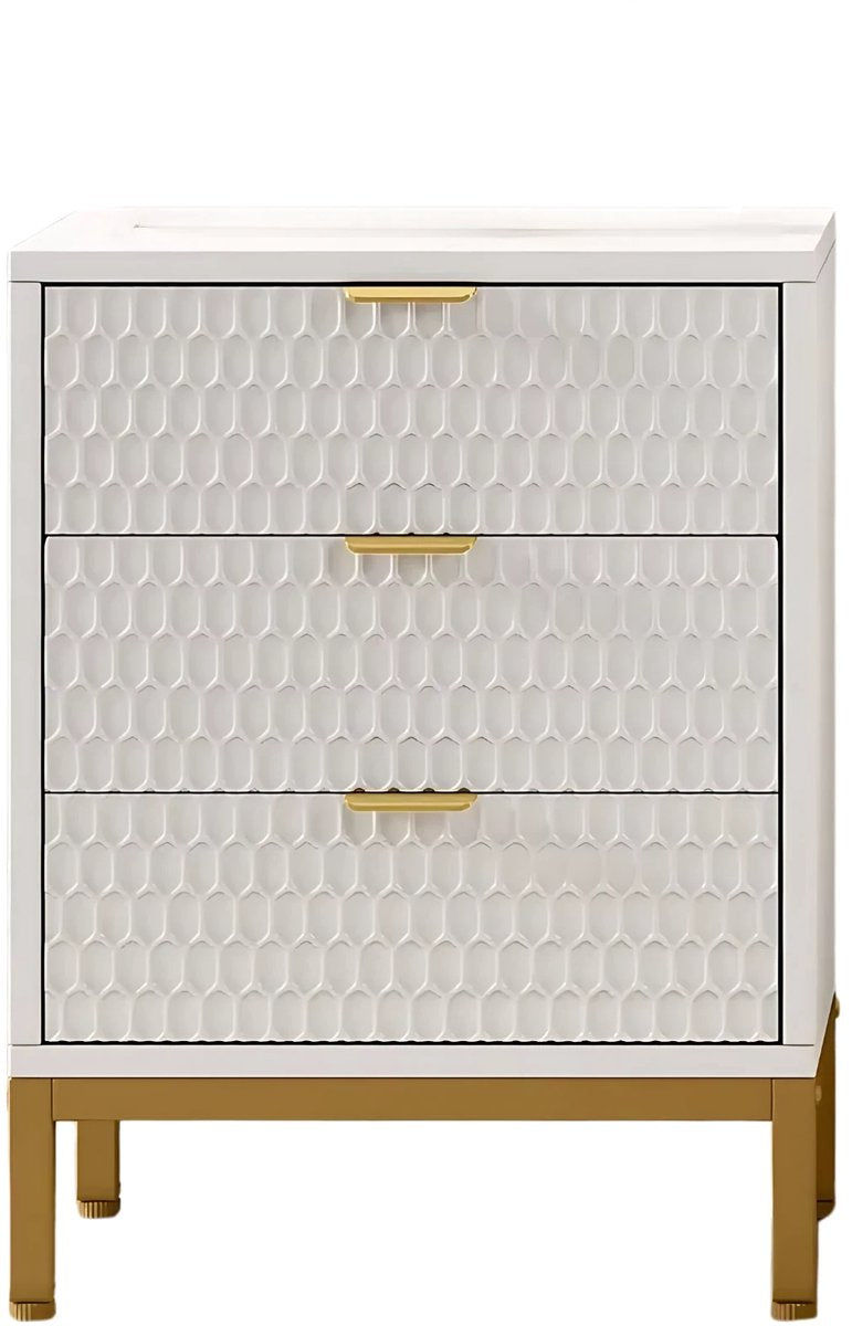 Nachtkastje - Bijzettafel - Voor slaapkamer - met opbergruimte - Wit - 65,5 cm hoog × 50 cm breed × 40 cm diep