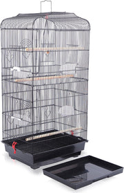 Happyment® Vogelkooi voor binnen en buiten - Met voerbakken - Voliere - Met standaard - Black friday - Sinterklaas - Kerstcadeau - 92x34x44 cm