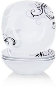 Divina Serviesset - 4 delig - 4 persoons - Wit - Dinerborden - Bordenset - Diepe borden - Ontbijtborden - Servies - Keukenservies