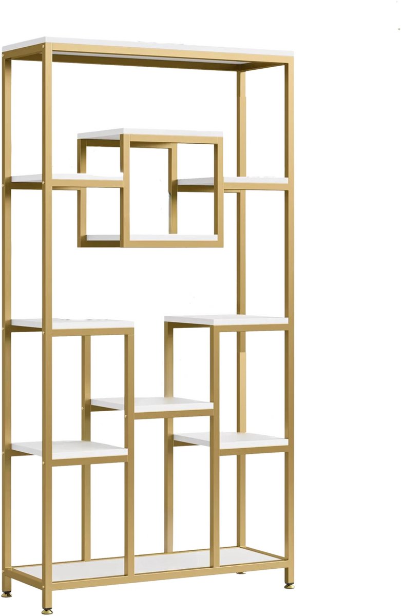 Boekenkast Burny - 180cm - Boekenrek Opbergrek - Stellingkast Metaal - Geschikt voor Woonkamer, Kantoor of Slaapkamer