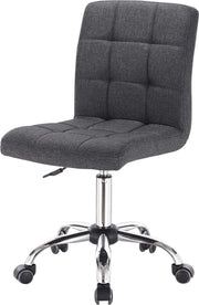 Werkkruk - Donkergrijs - Ergonomisch - Stoffen bekleding - Op wieltjes