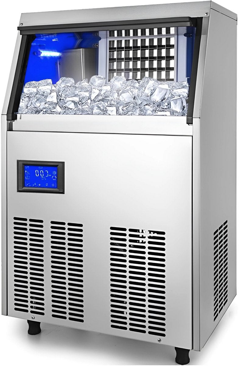 Professionele IJsblokjesmachine – 250W - IJsblokjesmaker met IJsschep – 50KG per 24 uur – Zelfreinigingsfunctie - Draagbaar - Zwart