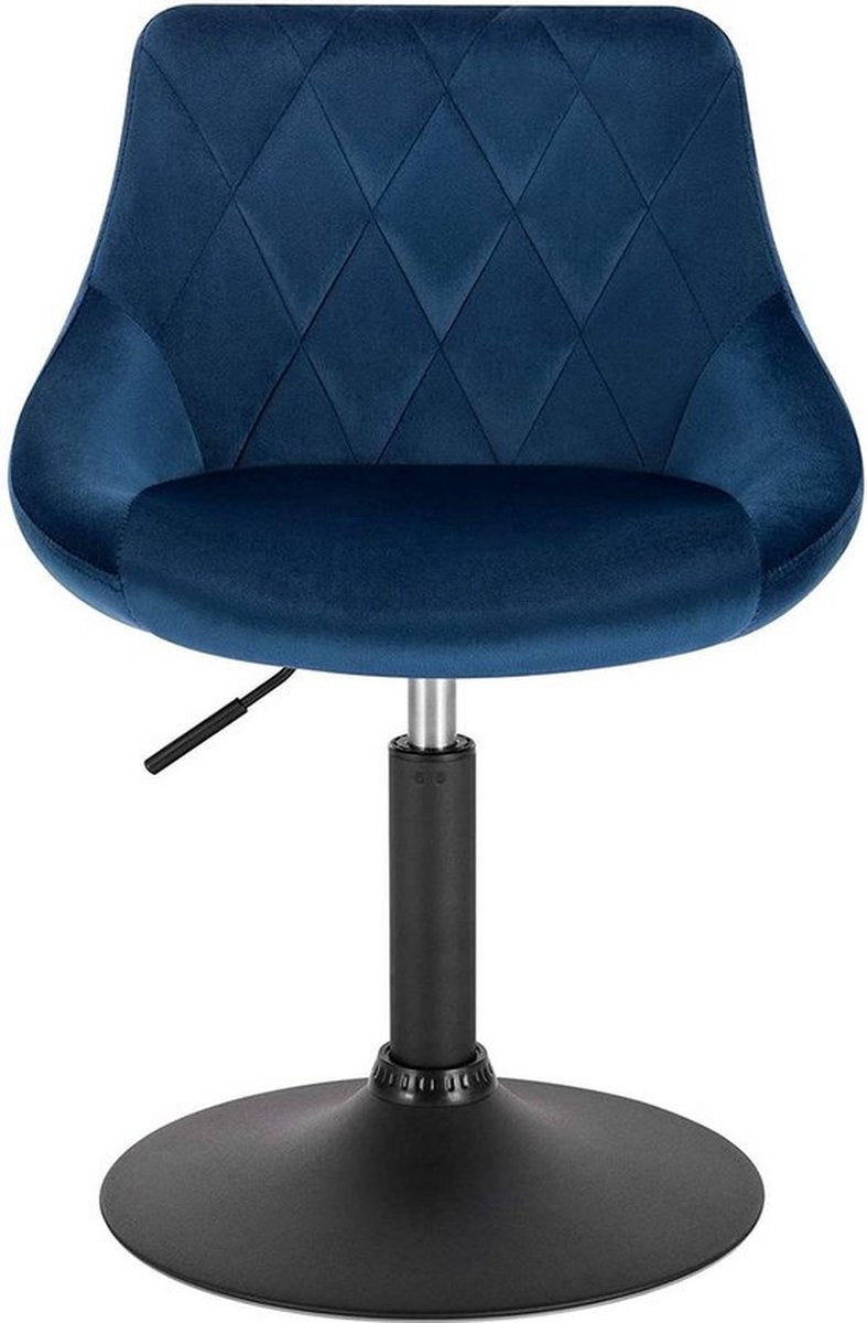Luxe Barkruk - Donkergrijs - Velvet - Industrial Design - Set van 2 - In Hoogte Verstelbaar