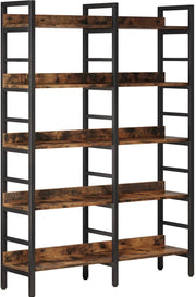 5-laags Boekenkast - Boekenplank - Wandplank - Boekenrek - Voor opslag / woonkamer / kantoor - Bruin