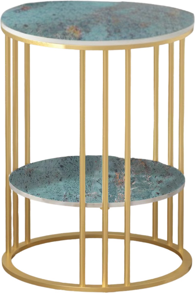 Ronde bijzettafel Malito -Salontafel - Woonkamer - Emerald look - Side table - 40cm
