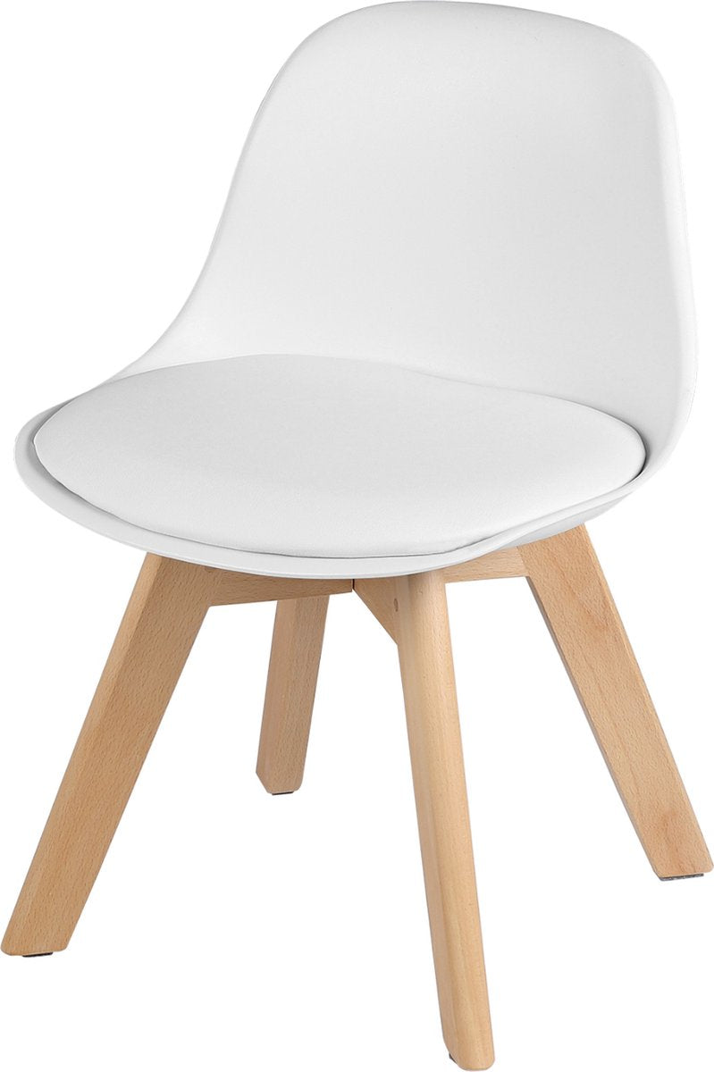 Happyment Kinderstoel London - 1 persoons - Kinderfauteuil - Eetkamerstoel - Wit - zithoogte 33 cm