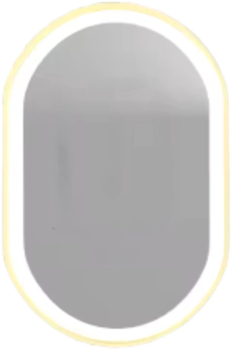 LED Badkamerspiegel met verlicht - Gouden Frame - Dimbaar - Make up - Ovale spiegel - Anti-mist - 50x80cm