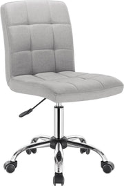 Werkkruk - Grijs Stof - Verstelbaar - Ergonomisch - Op Wieltjes
