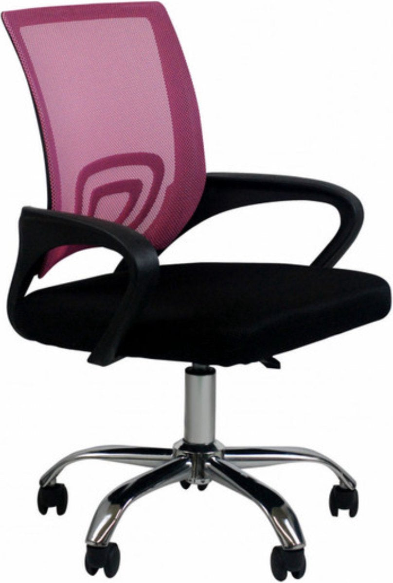 Bolt Edge Ergonomische Bureaustoel - Luxe - Op wielen - Zwart/roze - In hoogte verstelbaar