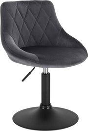 Barkruk Modern Feddo - Industrial - Donkergrijs - Barkrukken set van 1 - Barstoel Kruk - Barstoelen met rugleuning - Keukenstoel - In hoogte verstelbaar - Velvet