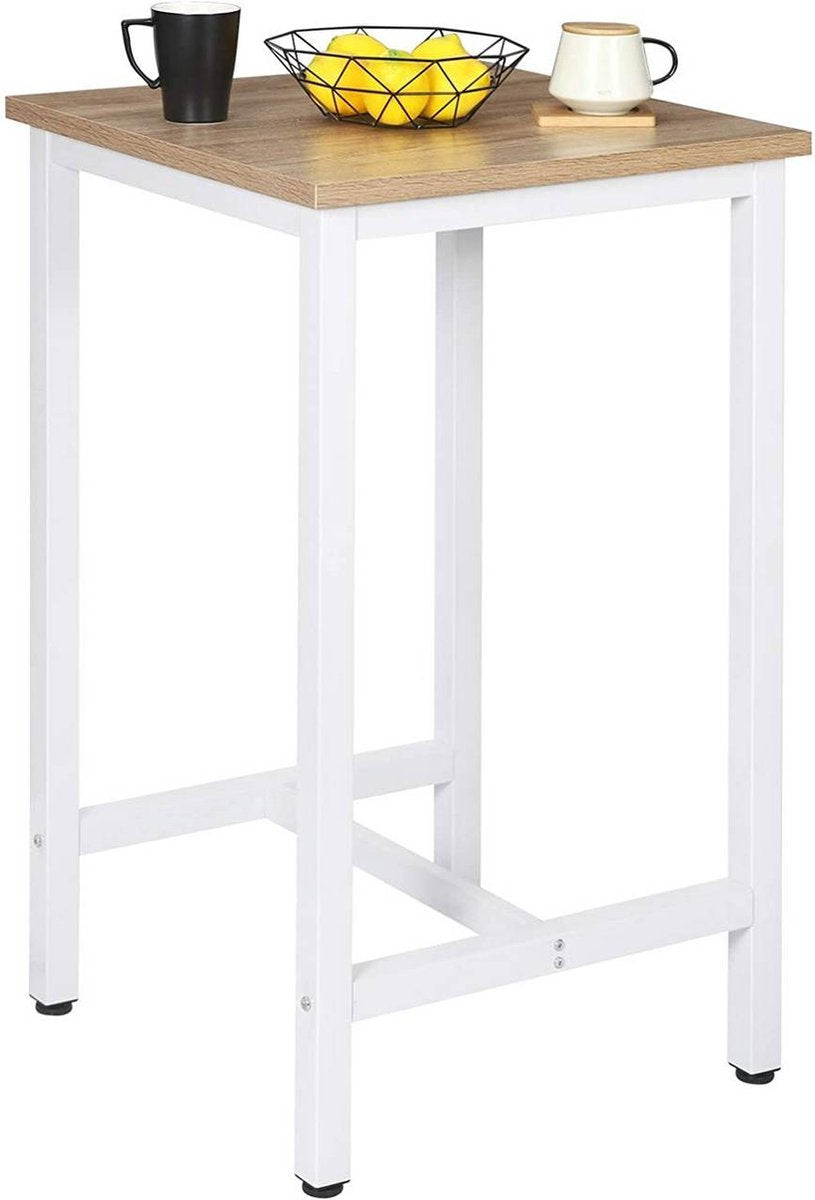 Bartafel - Licht Eiken - Vierkant - 60x60x100cm - Hout & Metaal