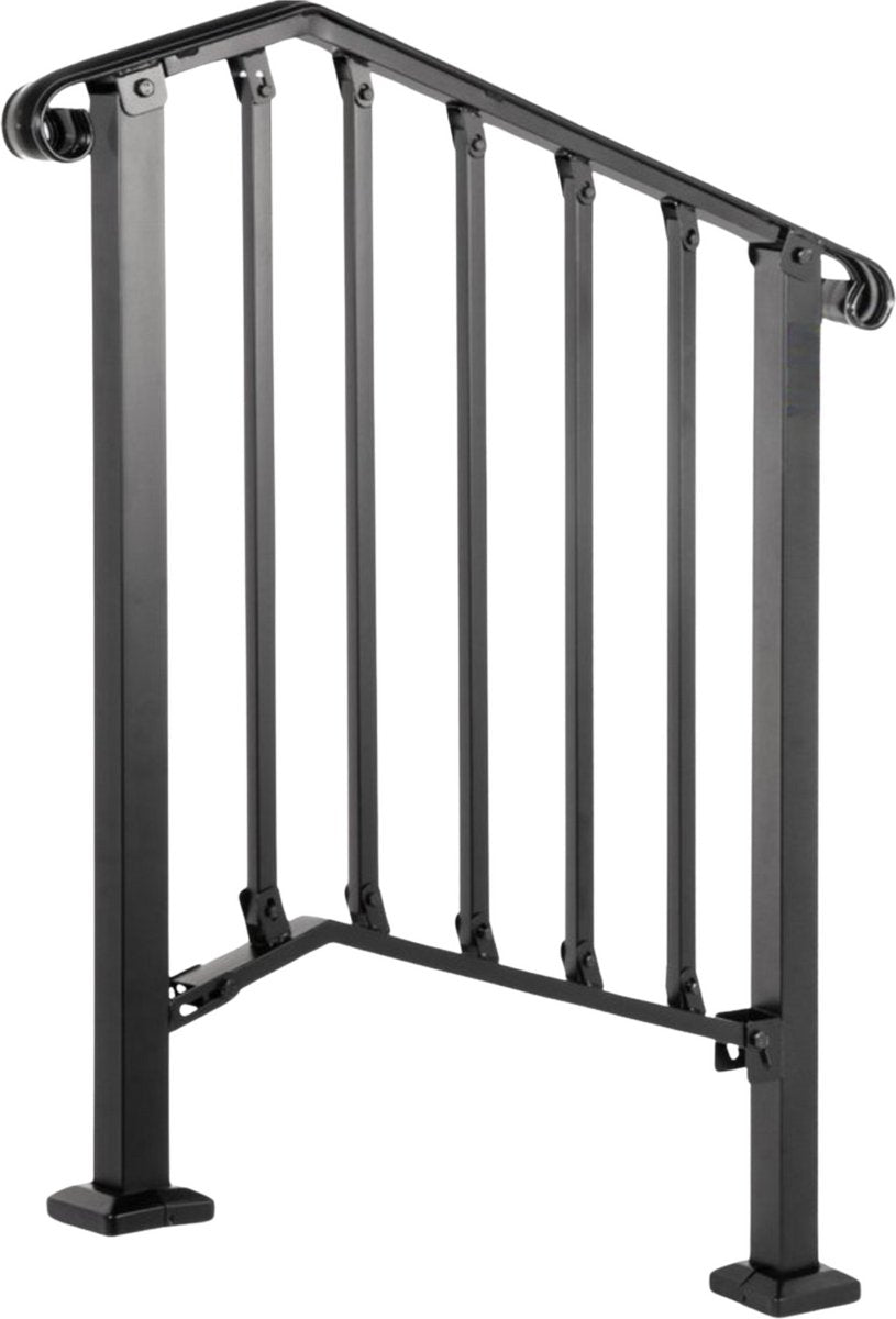 Trapleuning voor 2-3 tredes - Balustrade - Houders - Leuningen voor Trappen - Staal - Met trapleuninghouders - 37cm