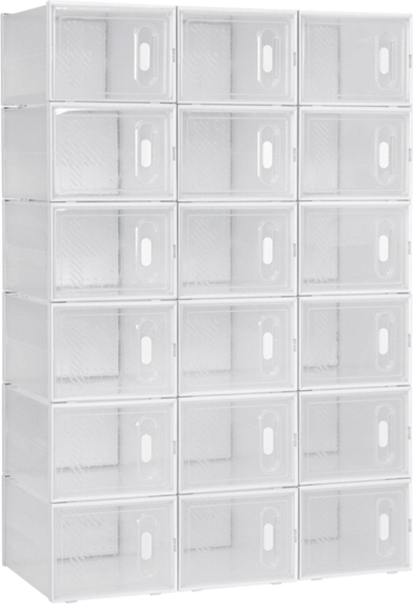 Happyment Schoenenbox Joda - Transparant - 18 stuks - Sneakerbox - Schoenendoos - Opbergsysteem - Opbergbox