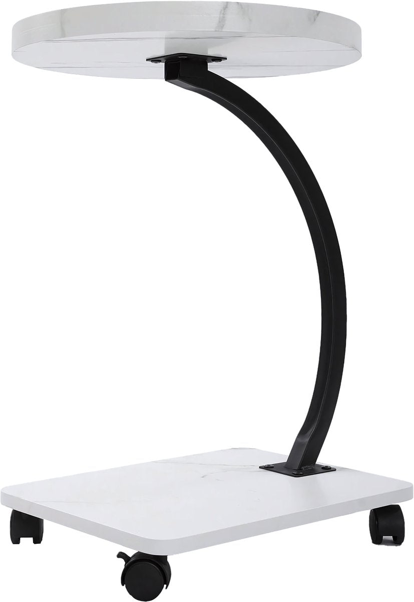 Bijzettafel- Voor Woonkamer / Sofa - C-vormige - Wit