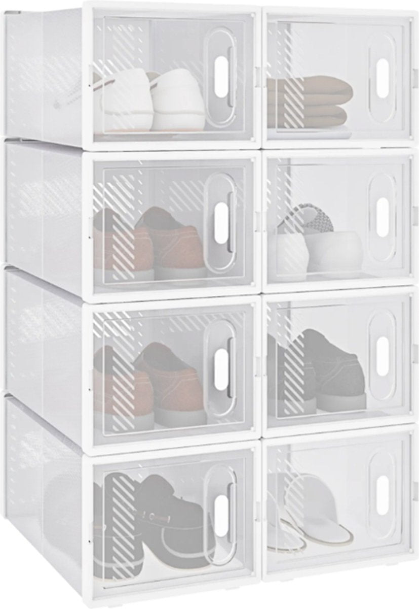 Happyment Schoenenbox PRO - 8 stuks - Transparant - Sneakerbox - Schoenendoos - Opbergsysteem - Opbergbox
