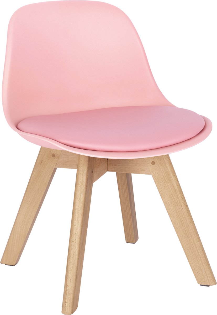 Happyment Kinderstoel Jeff - 1 persoons - Kinderfauteuil - Eetkamerstoel - Roze - zithoogte 33 cm