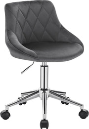 Bureaustoel - Donkergrijs - Ergonomisch - Velvet - Op Wielen - Verstelbaar