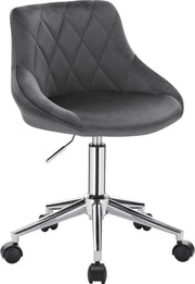 Bureaustoel deluxe - Voor volwassenen - Donkergrijs - Op wielen - Ergonomische bureaustoel - Velvet - In hoogte verstelbaar