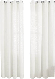 Gordijnen Lulu - Lichtdoorlatend - Met ringen - 140x213cm - Voor woonkamer & slaapkamer - Wit