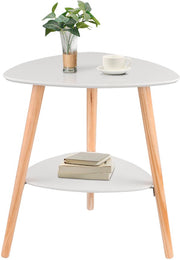 Happyment Bijzettafel modern - Nachtkastje - Driehoek - Slaapkamer of kantoor - Koffietafel - 50x40x55cm