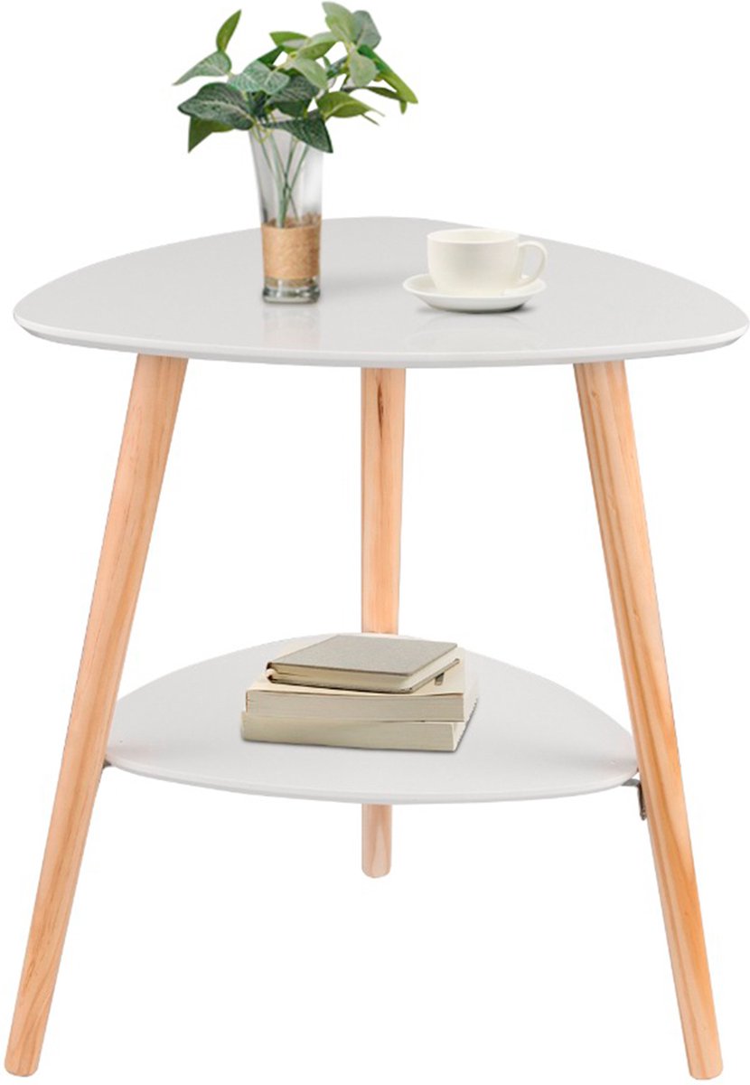 Happyment Bijzettafel modern - Nachtkastje - Driehoek - Slaapkamer of kantoor - Koffietafel - 50x40x55cm