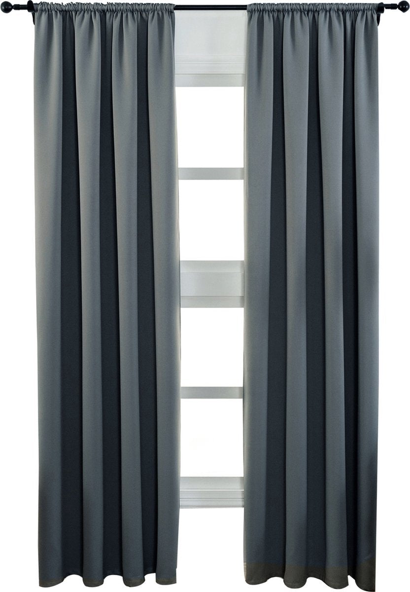 Gordijnen - Donkergrijs - Fluweel - Verduisterend - 117x138cm - Set van 2