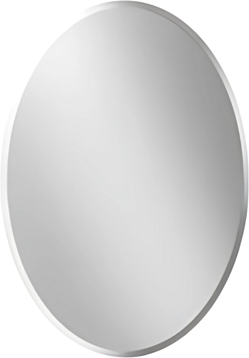 Ovale Wandspiegel Nulad - Organisch - 60x80cm - Voor Woonkamer, Slaapkamer & Badkamer - Decoratieve - Walnoothouten Frame
