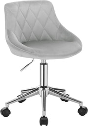 Bureaustoel deluxe - Voor volwassenen - Grijs - Op wielen - Ergonomische bureaustoel - Velvet - In hoogte verstelbaar