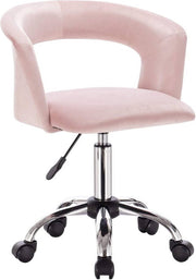 Bureaustoel - Roze Velvet - Ergonomisch - Op Wielen - Verstelbaar