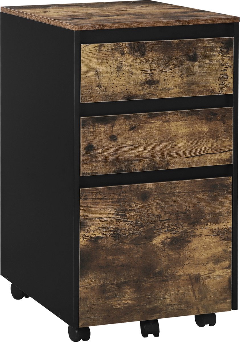 Bolt Edge Archiefkast - Donkerbruin - Hout - Ladeblok bureau - 40x70x40cm