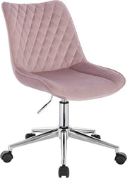 Bolt Edge Bureaustoel Deluxe - Roze Velvet - Ergonomisch Design - Verstelbare Hoogte - Voor Volwassenen - Op Wielen