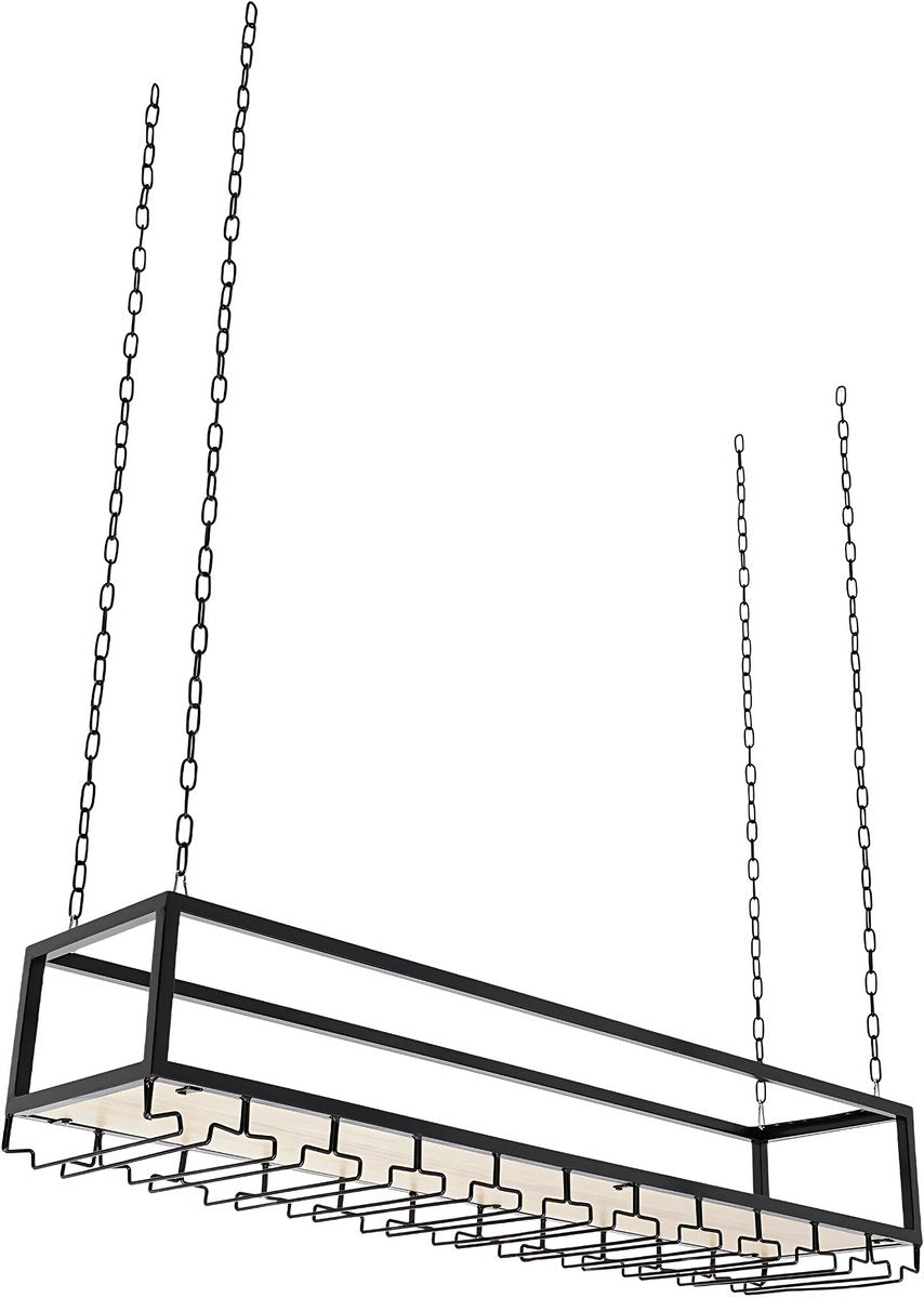 Hangend Wijnrek - Wijnglazen houder - Ophangrek wijnglazen - Voor Keuken, Bar of Eethoek - Verstelbare Plafondmontage - 100cm