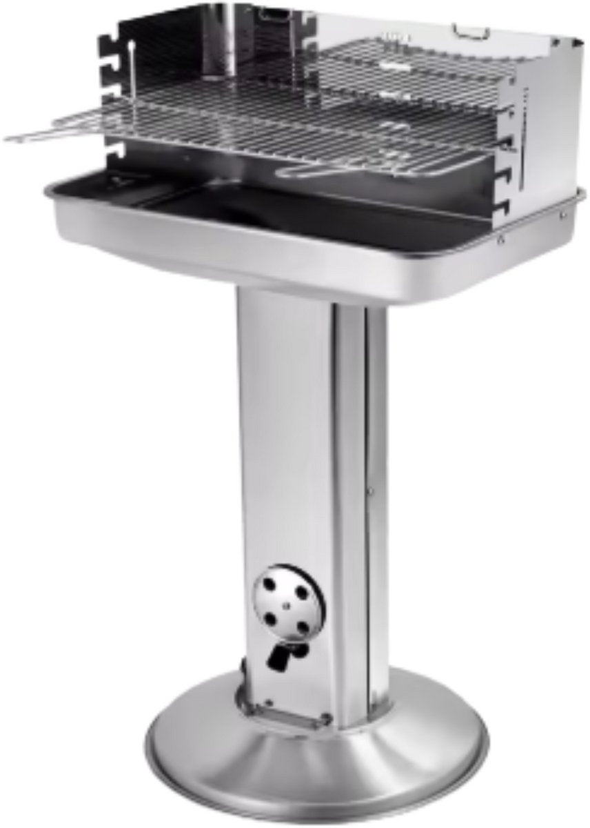 Grill Houtskool BBQ - Voor Tuin, Camping & Outdoor - Draagbare Trechtergrill met Plank - Roestvrijstaal - 87x89x89 cm