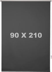 Happyment Luxe Rolgordijn Antraciet - 90x210cm - Rolgordijnen verduisterend - Luxaflex - Isolerend - Zonder of met boren