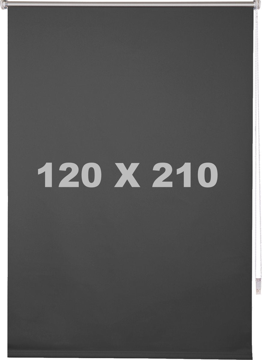 Happyment Luxe Rolgordijn Antraciet - 120x210cm - Rolgordijnen verduisterend - Luxaflex - Isolerend - Zonder of met boren
